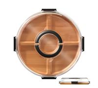 Charcuterie Boxes - 5-Compartment Leakproof Display With Lid Handle - Cheese Board Trays For Serving Food | For Outdoor Home Restaurant Farmhouse Travel Camping Snack Meat Fruit Holiday Party