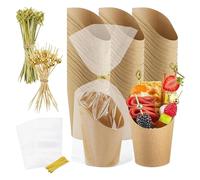 Charcuterie Cups with Bags | 14oz Charcuterie Cups, Sticks & Bags Included | 50 Cups + 50 Bags + 200 Picks, Popcorn Boxes for Waffle Chips, Snack Cups for Parties, Events & Catering