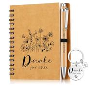 Charfia Set regalo di ringraziamento per colleghi, regalo di addio, insegnante, educatrice, grazie per tutto a spirale e portachiavi, regalo di addio per colleghi (01)