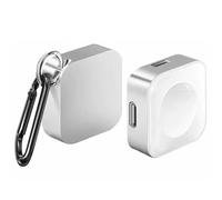 Charger for Apple Watch Support Lightning USB C,5W Magnetic Wireless Fast Charging iWatch Charger Type C Travel Keychain for iWatch Series Ultra 3/11/10/9/8/7/6/SE3/SE2/5/4/3/2-silvery Portable
