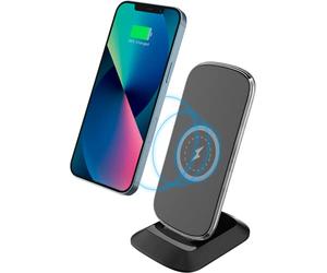 Chargeur induction FastCharge Stand 15W BigBen Connected Noir + Chargeur secteur 20W Recyclé