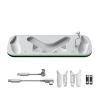 Charging Dock for Mta Qest 3/3S VR Headset & Controllers Magnetic Fast Charging Station with LED Light Strip Headset Display Stand and Controller Mount With 2 Rechargeable Batteries