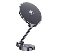 Charging Phone Mount Car, Vehicle Wireless Charger, Adjustable Fast Cradle with Secure Grip, Auto Clamp Sensor for Dashboard, Windshield, Vent, All Smartphones, Travel, Commute