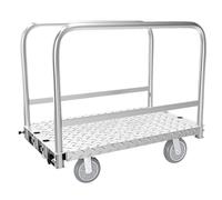 Chariot de transport à 4 roues en acier capacité de charge de 700 kg design peu encombrant idéal pour déplacer des charges lourdes et des équipements