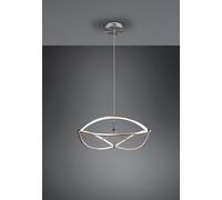 CHARIVARI SOSPENSIONE LED 42W · 1x 5600lm, 3000K ACCIAIO SATINATO ELLISSI DIMMERABILE CON INTERRUTTORE D. 62CM