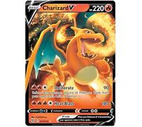 Charizard V 017/172 - Carta Pokemon ultra rara (SWSH Brilliant Stars) + 1 caricatore dall'alto TitanCards®