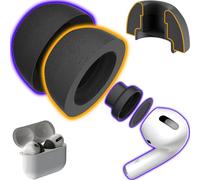 CharJenPro AirFoams Pro Ultra - Auricolari in memory foam per AirPods Pro 1a e 2a generazione, nuova versione 5.0, sicuri nell'orecchio, comodi, grande cancellazione del rumore, auricolari di