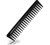 Charlemagne Premium - Pettine a denti larghi in fibra di carbonio - 18 cm - Antistatico districante