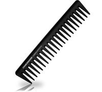 Charlemagne Premium - Pettine a denti larghi in fibra di carbonio - 18 cm - Antistatico districante