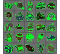 CHARLENT 204 PCS Tatuaggi Temporanei Luminosi Confezionati Singolarmente per Bambini - Tatuaggi Divertenti Che si Illuminano al Buio per Ragazzi e Ragazze Bomboniere per Feste di Compleanno
