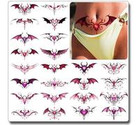 CHARLENT 24 Pezzi di Tatuaggi Temporanei Sexy per il Ventre Delle Donne - Tatuaggi Realistici per il Petto, l'addome e la Vita Delle Donne - Arte Corporea