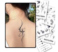 CHARLENT Tatuaggi semi-permanenti - Realistische Fake-Tattoos, 2 Wochen Haltbar, Sternen-Tattoos für Frauen und Männer, Gesicht, Hals und Körper/Verblasst Natürlich/Keine Reflexion/Wasserfest