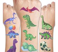 CHARLENT Tatuaggi Temporanei Glitter con Dinosauri per Bambini - 110 Stili Glitter Tatuaggi Dinosauri per Ragazzi e Ragazze per Feste di Compleanno a Tema Dino