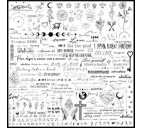CHARLENT Tatuaggi Temporanei Realistici per Adulti - 340+ pezzi Piccoli Tatuaggi Finti Impermeabili Parole Bouquet di Fiori Detti Tatuaggi per Donne Uomini