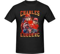 Charles 16 Leclerc - Maglietta da uomo nera da corsa, Nero , L