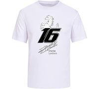 Charles 16 Leclerc - Maglietta unisex da uomo, da corsa, colore: bianco, bianco, L