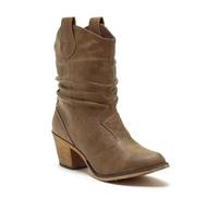Charles Albert Stivale da donna moderno Western Cowboy invecchiato con linguette pull-up, Moka, 42 EU