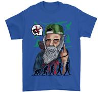 Charles Darwin Evolution Ateismo Atheism Uomo T-Shirt 100% Cotone