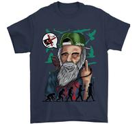 Charles Darwin Evolution Ateismo Atheism Uomo T-Shirt 100% Cotone