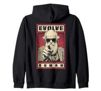 Charles Darwin Evolution Propaganda Evolve Scienza Umana Felpa con Cappuccio