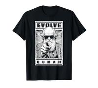 Charles Darwin Evolution Propaganda Evolve Scienza Umana Maglietta