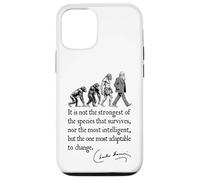 Charles Darwin Evolution Responsive To Change Citazione divertente Custodia per iPhone 12/12 Pro