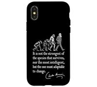 Charles Darwin Evolution Responsive To Change Citazione divertente Custodia per iPhone X/XS