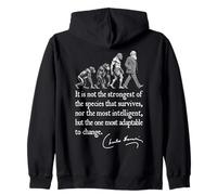 Charles Darwin Evolution Responsive To Change Citazione divertente Felpa con Cappuccio