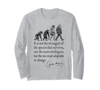 Charles Darwin Evolution Responsive To Change Citazione divertente Maglia a Manica