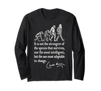 Charles Darwin Evolution Responsive To Change Citazione divertente Maglia a Manica