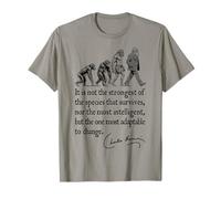 Charles Darwin Evolution Responsive To Change Citazione divertente Maglietta