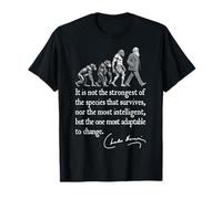 Charles Darwin Evolution Responsive To Change Citazione divertente Maglietta