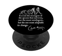 Charles Darwin Evolution Responsive To Change Citazione divertente PopSockets PopGrip Adesivo