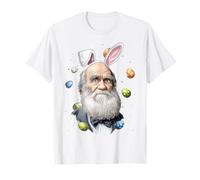 Charles Darwin Evolution Theory Easter Rabbit Egg Bunny Earars Maglietta