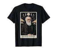 Charles Darwin Evolution Theory Tarocchi Witchy Moon Maglietta