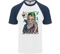 Charles Darwin Evoluzione Ateo Ateismo Maglietta S/S Baseball Uomo