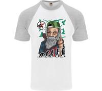 Charles Darwin Evoluzione Ateo Ateismo Maglietta S/S Baseball Uomo