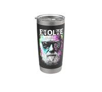 Charles Darwin Evolve Retro Vintage Pop Art Scienza Bicchiere termico in acciaio inox doppia parete