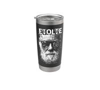 Charles Darwin Evolve Retro Vintage Pop Art Scienza Bicchiere termico in acciaio inox doppia parete