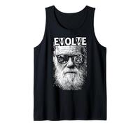 Charles Darwin Evolve Retro Vintage Pop Art Scienza Canotta