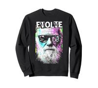 Charles Darwin Evolve Retro Vintage Pop Art Scienza Felpa