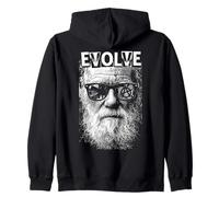 Charles Darwin Evolve Retro Vintage Pop Art Scienza Felpa con Cappuccio
