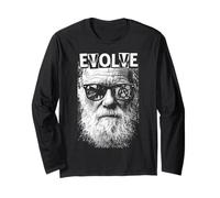 Charles Darwin Evolve Retro Vintage Pop Art Scienza Maglia a Manica