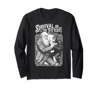 Charles Darwin Monkey Sopravvivenza Dell'evoluzione più Forte Maglia a Manica