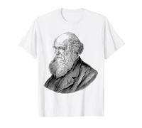 Charles Darwin Ritratto Evoluzione Scienziato Naturalista Maglietta