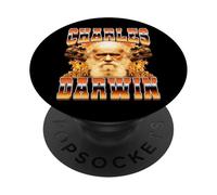 Charles Darwin, teoria dell'evoluzione, stile bootleg anni '90 PopSockets PopGrip Adesivo