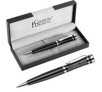 Charles Dickens® Penna A Sfera ROCHESTER Argento/Nero Incisione Laser