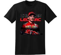 Charles Leclerc 16 Graphics t-shirt unisex nero uomo Tee Racing Mens Tee, Nero , M
