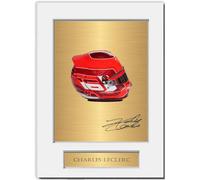 Charles Leclerc 2024 casco con foto con firma poster A4 per appassionati di corse F1