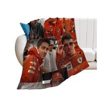 Charles Leclerc, coperta ultra morbida in pile di flanella, elegante per camera da letto, soggiorno, divano, coperta calda per tutte le stagioni, 100 x 130 cm